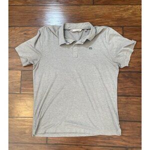 Travis Mathew Men’s Size XL Polo Shirt Grey Polka Dots Classic Athleisure Sporty